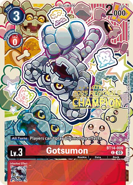 Gotsumon [BT14-009] (2025 Regionals Champion) [Blast Ace Promos]
