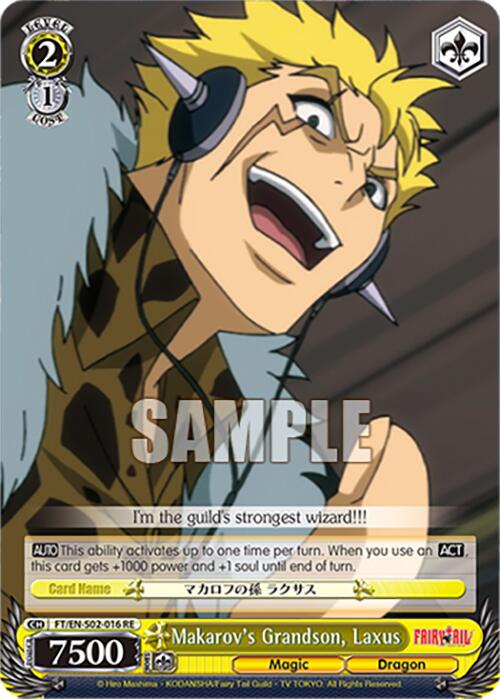 Makarov's Grandson, Laxus (FT/EN-S02-016 U RE) [Fairy Tail Chronicle Set]