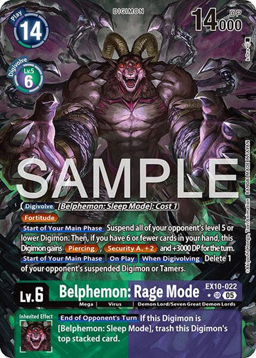 Belphemon: Rage Mode [EX10-022] (Alternate Art) [Sinister Order]