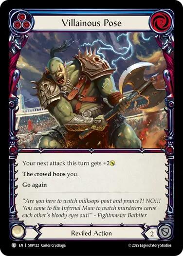 Villainous Pose (Blue) [SUP122] (Super Slam)  Rainbow Foil