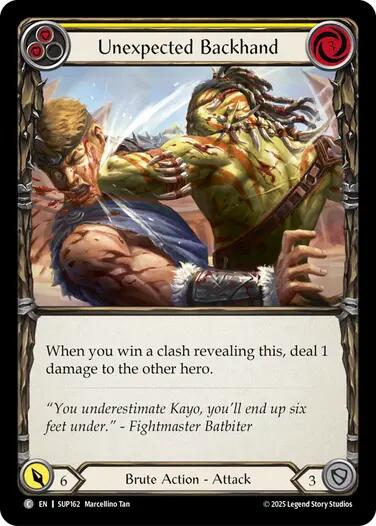 Unexpected Backhand (Yellow) [SUP162] (Super Slam)  Rainbow Foil