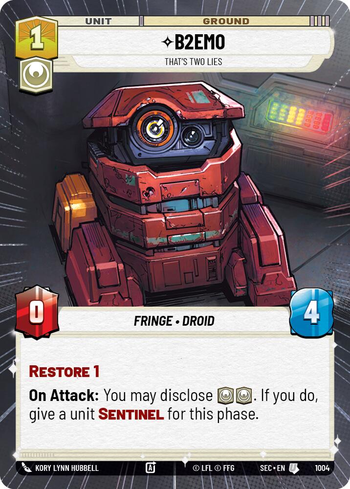 B2EMO - That's Two Lies (Hyperspace Foil) (1004) (1004) [Secrets of Power]