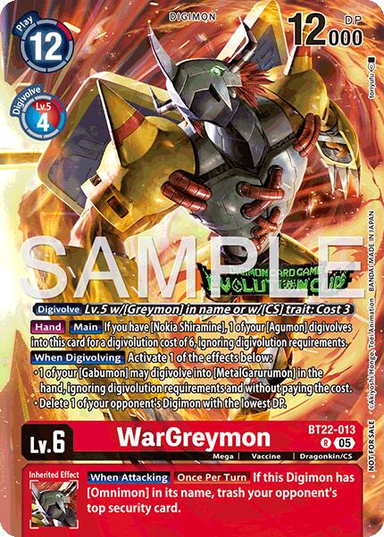 WarGreymon [BT22-013] (Evolution Cup 2025 Vol. 3 Top 4) [Cyber Eden]