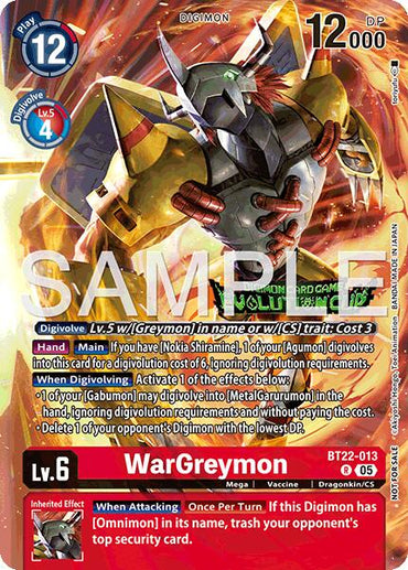 WarGreymon [BT22-013] (Evolution Cup 2025 Vol. 3 Top 4) [Cyber Eden]
