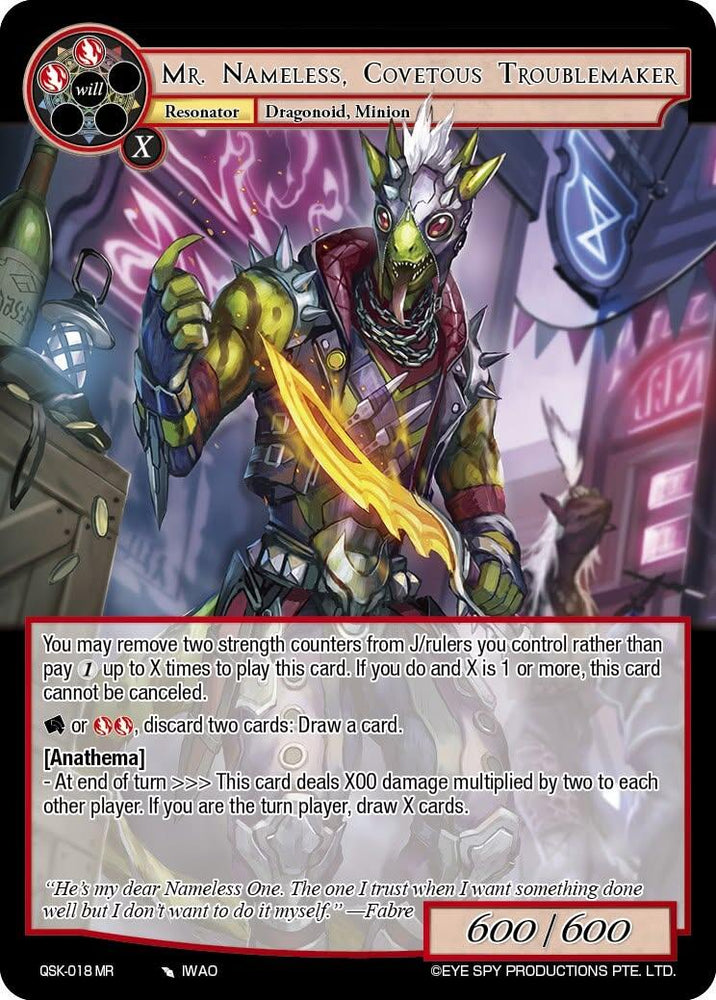 Mr, Nameless, Covetous Troublemaker (QSK-018 MR) [The Quest of the Seven Keys]