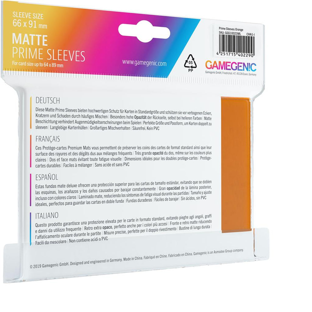 Gamegenic Matte Prime Sleeves: Orange
