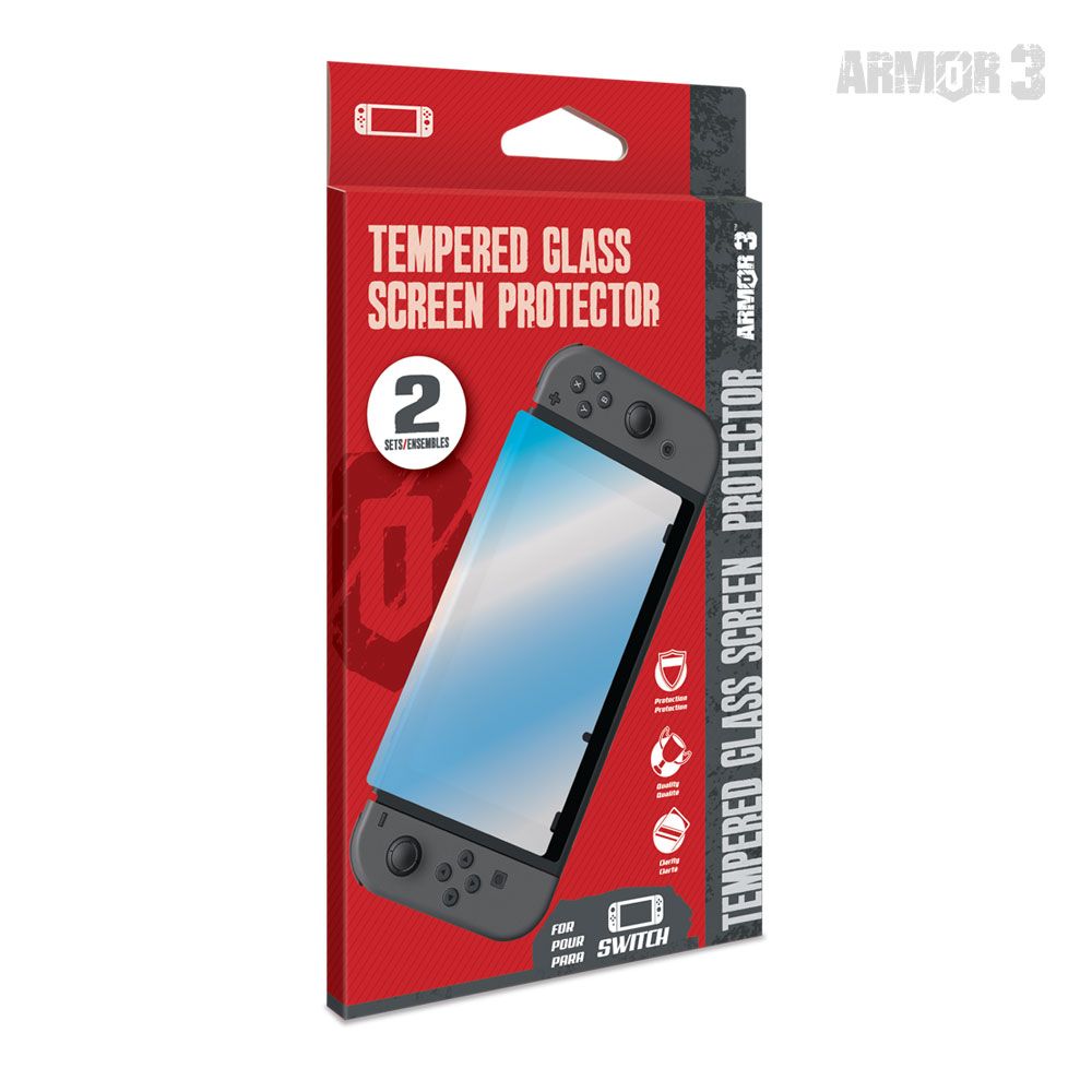 Tempered Glass Screen Protector 2 Pk For: Nintendo Switch®