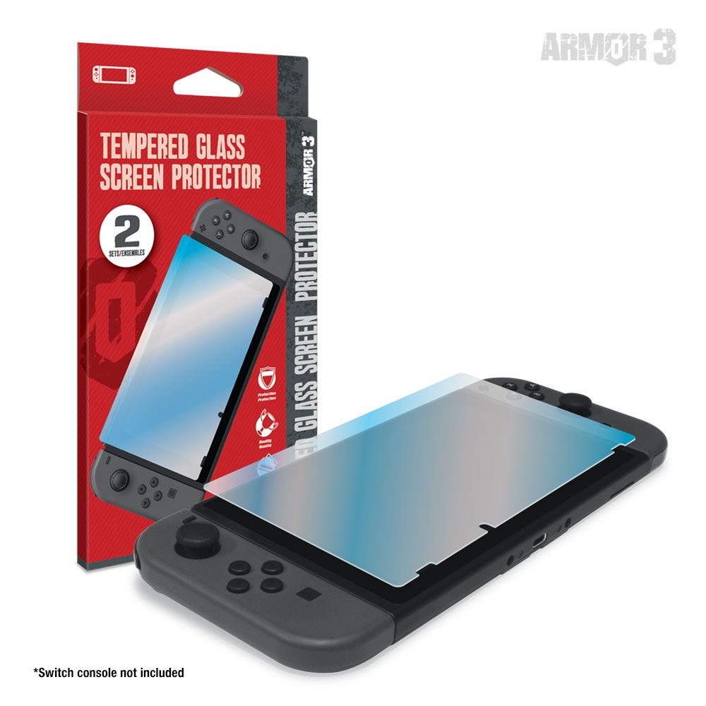 Tempered Glass Screen Protector 2 Pk For: Nintendo Switch®